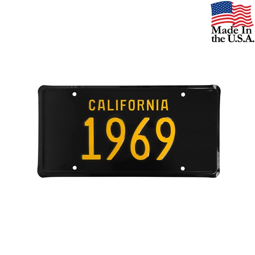 1969 California License Plate - Embossed