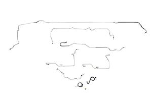 71-72 POWER DISC-6 AND 8 CYLINDER-8&quot; REAR (BEFORE 8/72) COMPLETE BRAKE LINE SET- STANDARD STEEL