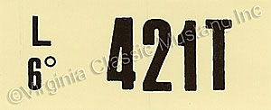 69-70 428 CJ AT ENGINE CODE DECAL  421T