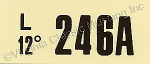 67 289 HIPO AT ENGINE CODE DECAL 246A