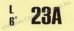 67 200 AT-230A ENGINE CODE DECAL