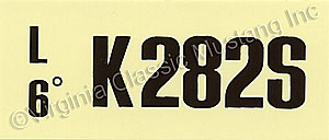 69 302-2V-AT-K282S ENGINE CODE DECAL