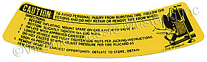 68-73 SPACE SAVER WHEEL INSTRUCTION DECAL