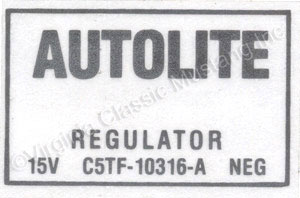 65-66 VOLTAGE REGULATOR DECAL WITH AIR