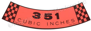 69 351-2V AIR CLEANER DECAL