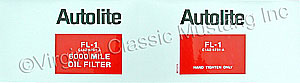 67-72 AUTOLITE OIL FILTER DECAL ONLY