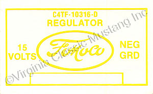 64 1/2 VOLTAGE REGULATOR DECAL WITH AIR