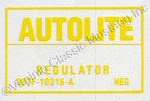71 WITH AIR VOLTAGE REGULATOR DECAL