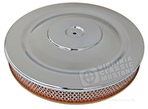 CHROME AIR CLEANER WITH GOLD BASE-EXACT REPRODUCTION  V8