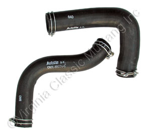 69 302,B302,351W RADIATOR HOSES WITH CLAMPS FITS BRACKET MOUNT 24&quot; RADIATOR