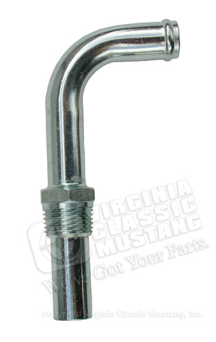 70-73 351C Intake Water Neck (Heater Hose Connection) - Silver Zinc