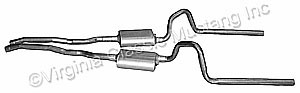 65-66 2 1/2&quot; FLOWMASTER DUAL EXHAUST SYSTEM