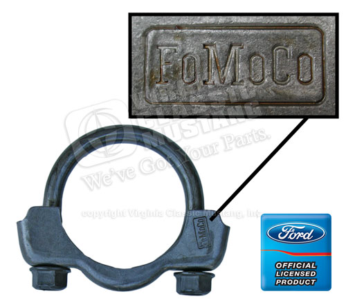 CORRECT FOMOCO STAMPED 2 1/8 INCH EXHAUST CLAMP-EACH