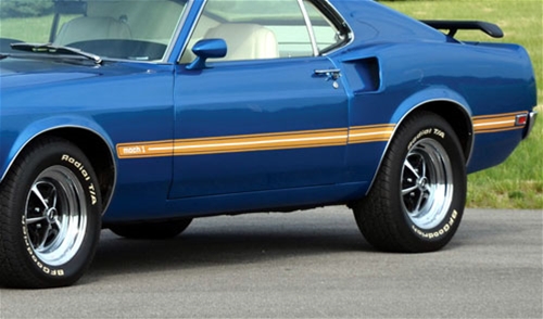 1969 Mustang Mach 1 Stripe kit - Gold with White Center