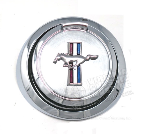 67 Mustang Pop Open Gas Cap with Running Horse Emblem