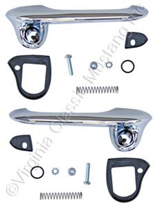 67-68 CHROME OUTSIDE DOOR HANDLE KIT -SHOW QUALITY