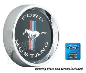 Black Mustang Tri-Bar Logo Center for Cast Aluminum Legendary Wheels