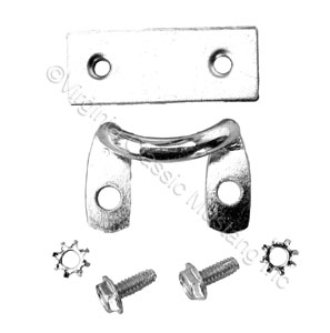 65-66 GLOVE DOOR LATCH CATCH AND STRIKER WITH SCREWS AND BACKING PLATE