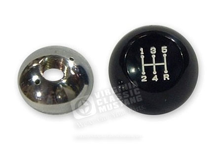 65-66 MUSTANG 5 SPEED SHIFT KNOB WITH CHROME NUT