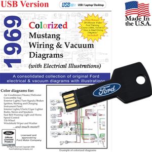 1969 Colorized Wiring and Vacuum Diagrams USB Drive 