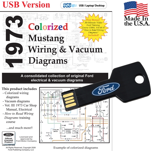 1973 Colorized Wiring and Vacuum Diagram USB Drive