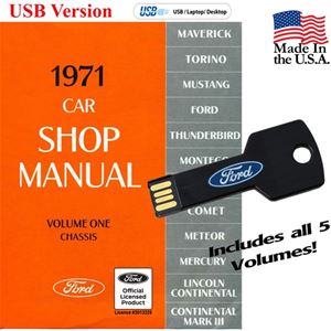 1971 Ford Shop Manual USB Drive