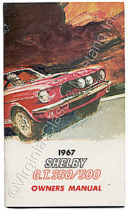 67 SHELBY OWNERS MANUAL