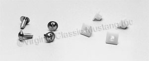 MUSTANG LICENSE PLATE SCREW AND INSERT NUT KIT (SLOTTED SCREWS)