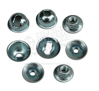 65-70 CORRECT STYLE BACK-UP LIGHT MOUNTING NUTS WITH BELL SPACERS-4 OF EACH