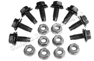 65-66 STOCK COWL BRACE BOLTS AND NUTS-SET