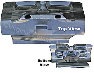 65-70 SHEET METAL TRANSITION PAN WITH REAR SHOCK MOUNTS-COUPE AND FASTBACK