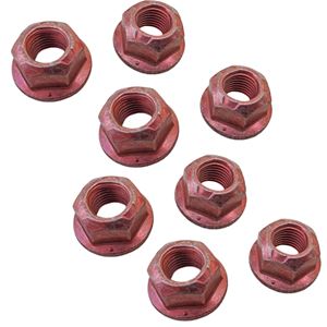 68-73 Rear End U-Bolt Nuts Only  Set of 8 - Correct Red Color