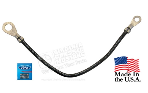 65-67 Mustang Engine to Firewall Ground Strap - FDA-14303-A and FoMoCo Markings