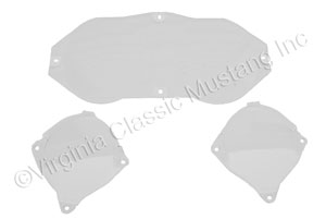 69-70 INSTRUMENT PANEL LENS SET-3 PIECES USE ON CAR WITHOUT FACTORY TACH