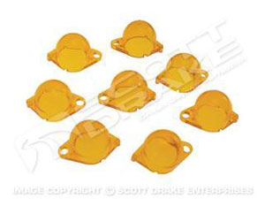 67-68 INSTRUMENT LIGHT COVER SET-YELLOW/AMBER