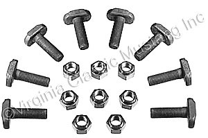 65-68 V8 REAR AXLE RETAINER PLATE &quot;T&quot; BOLTS AND NUTS