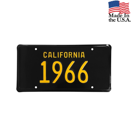 1966 California License Plate - Embossed  