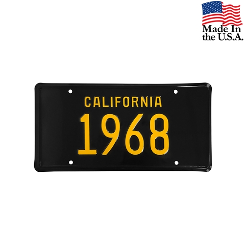 1968 California License Plate - Embossed