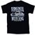 Virginia Mustang T-Shirt with 1965 GT350 Shelby Design - Black