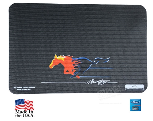 Flaming Mustang Running Horse Logo Fender Gripper Fender Cover