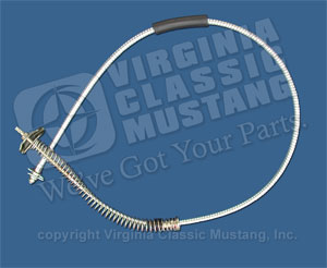 71-73 EXACT REPRODUCTION FRONT PARKING BRAKE CABLE (WITH SPRING AND METAL COVERING)