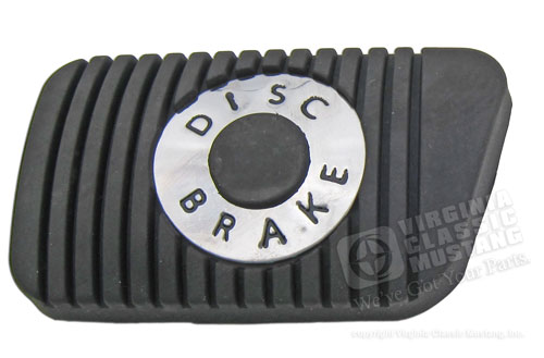 EARLY 65 DISC BRAKE PEDAL PAD WITHOUT GROOVE FOR STAINLESS STEEL TRIM - STD TRANS