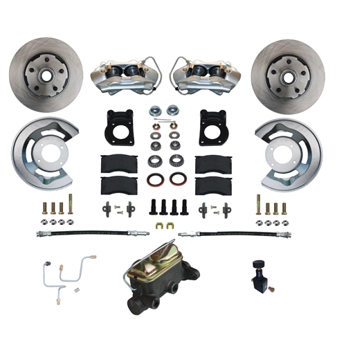 65-66 FRONT DRUM TO DISC BRAKE CONVERSION KIT WITH DUAL RESERVOIR MASTER CYLINDER