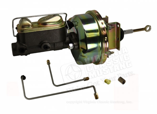 65-66 POWER DRUM BRAKE CONVERSION KIT WITH BOOSTER AND DUAL RESERVOIR MASTER CYLINDER  **AUTOMATIC TRANSMISSION ONLY**
