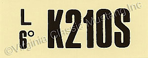 69-70 GT-350 MT ENGINE CODE DECAL  K210S