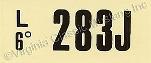 68 GT-350 ENGINE CODE DECAL   283J01