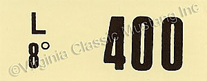 67 GT-500 ENGINE CODE DECAL   400