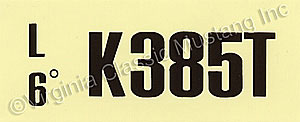 69 390-4V-AT-K385T ENGINE CODE DECAL