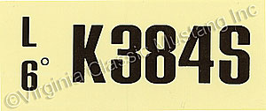 69 390-4V-MT-K384S ENGINE CODE DECAL