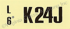 68 200-AT-K24J ENGINE CODE DECAL